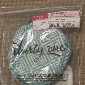 thirty-one Turquoise Diamond Weave Pouch